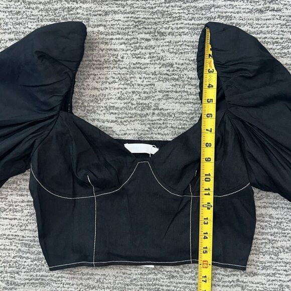 NWT JONATHAN SIMKHAI STANDARD Brene Bustier Top in Black Large Revolve - Picture 11 of 14